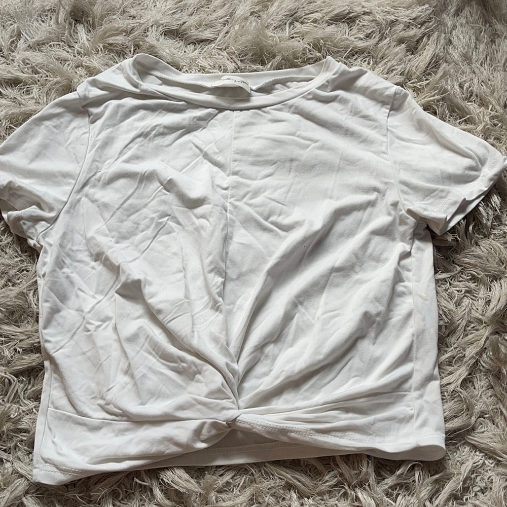 tied in front, white, crop top